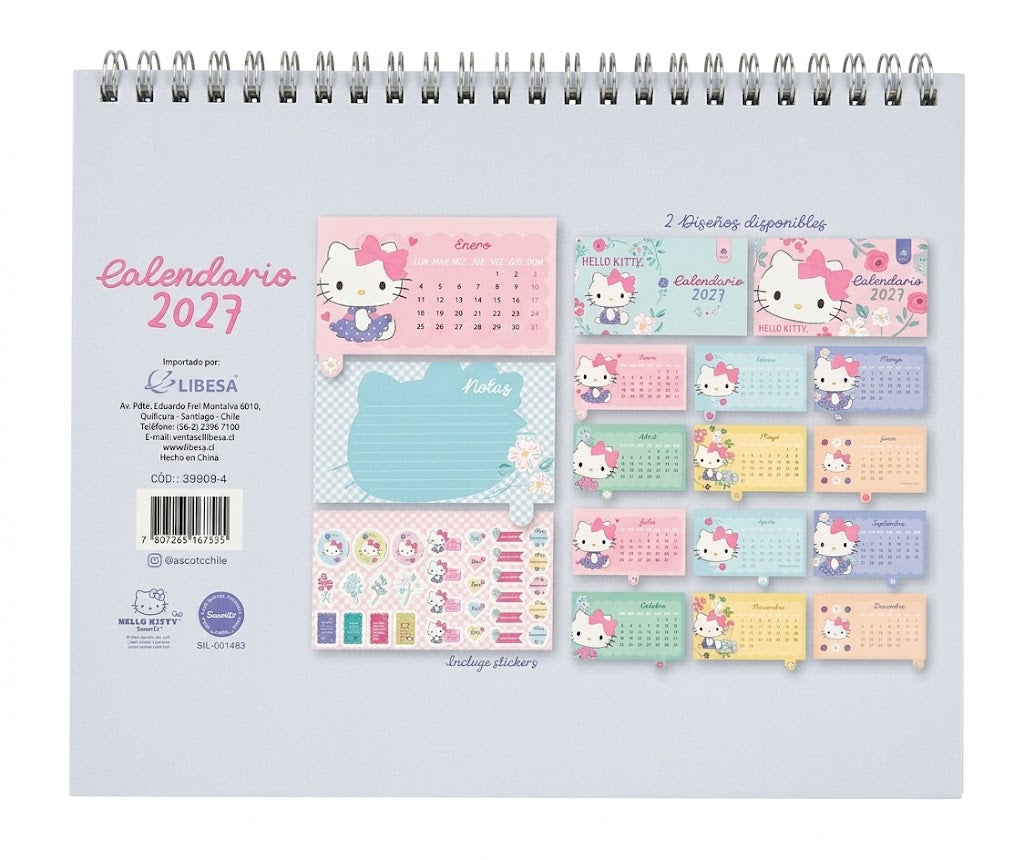 Calendario de escritorio 2027 Hello Kitty