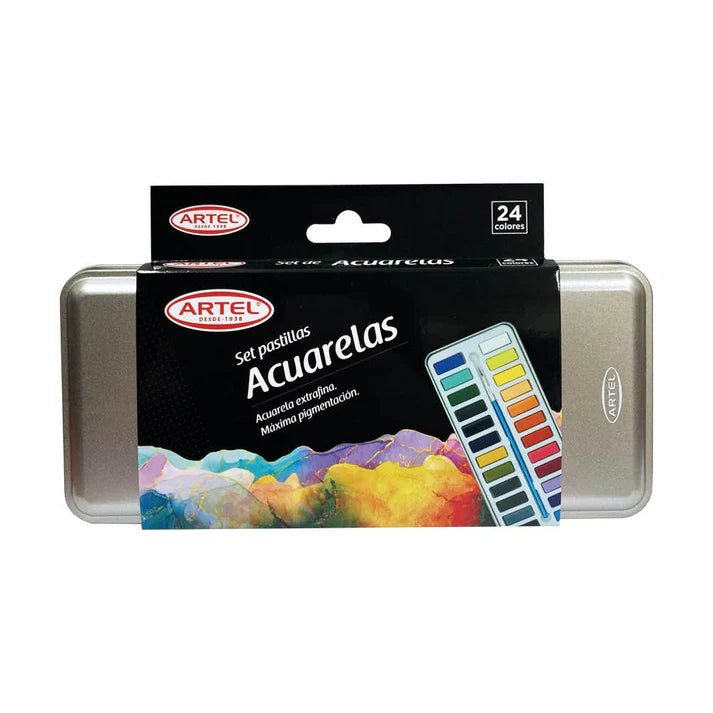 ESTUCHE ARTEL ACUARELAS EN PASTILLAS 24 COLORES