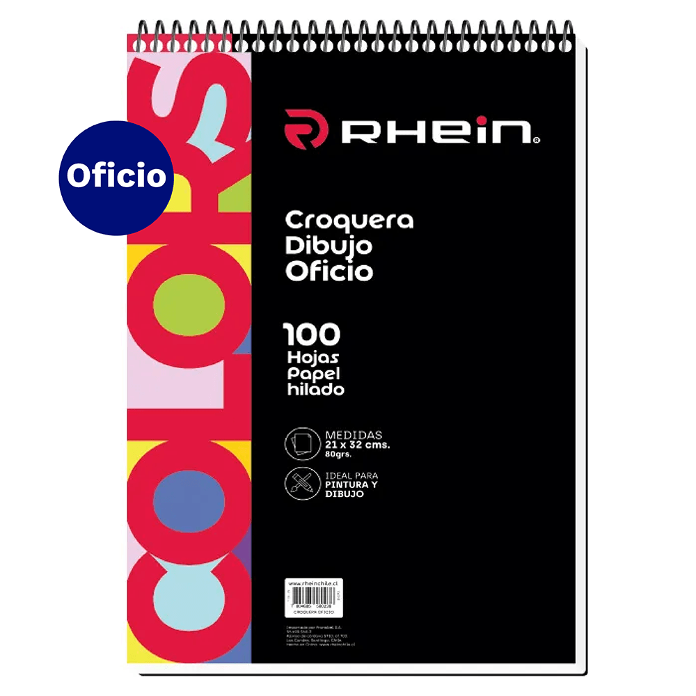 croquera oficio rhein 100 hojas blancas
