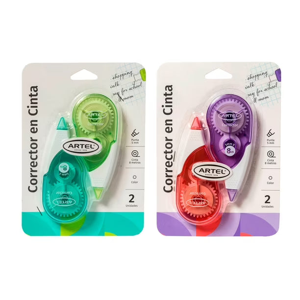 corrector cinta artel 2 unid