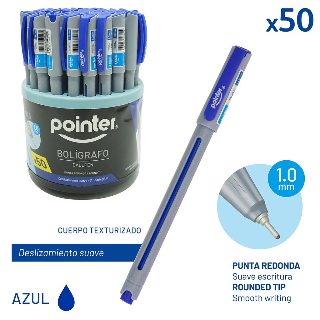 LAPIZ PASTA TINTA AZUL (50 PZAS)