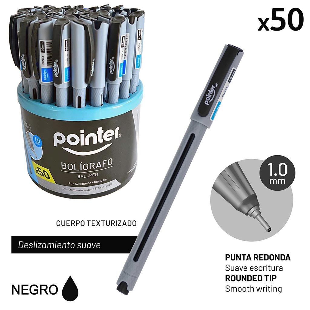 LAPIZ PASTA TINTA NEGRO (50 PZAS)