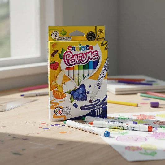Plumones Carioca Perfumados 12 Colores – Marcadores Aromáticos Lavables para Niños y Escolar