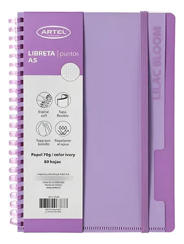 LIBRETA PUNTOS ARTEL A5 ESPIRAL SOFT TAPA FLEXIBLE