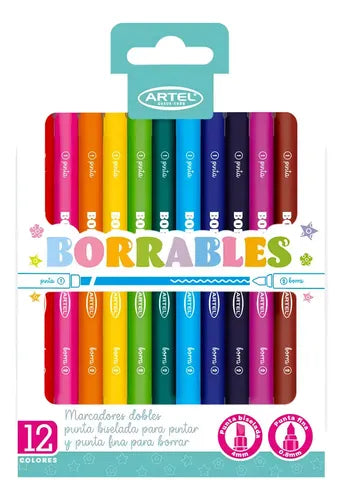 marcadores borrables 12 unid artel