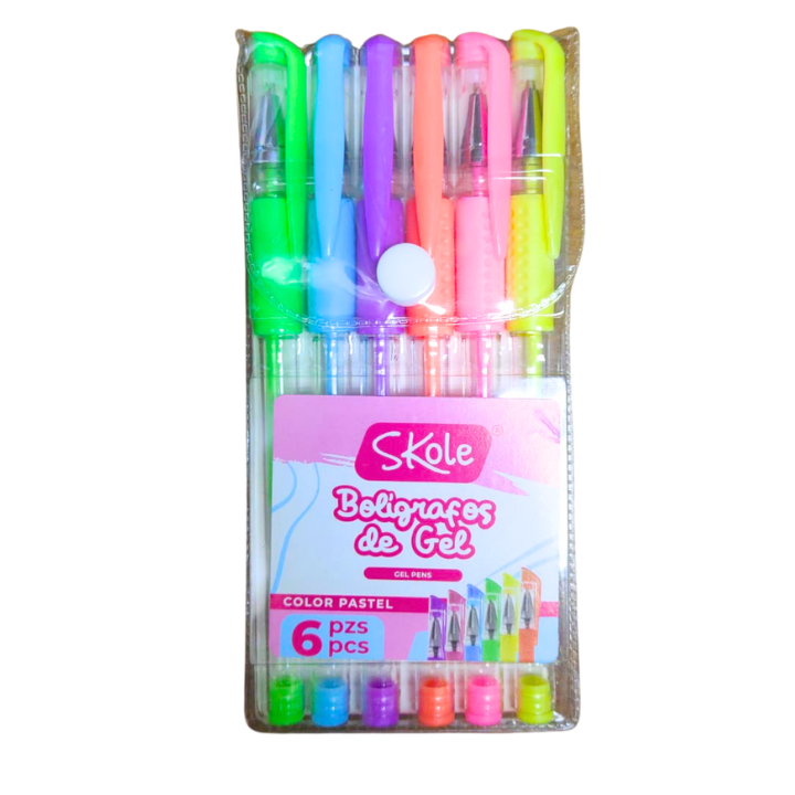 LAPICES GEL PASTEL SKOLE 6 UNID