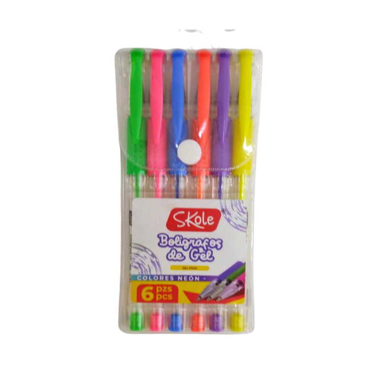 LAPICES GEL NEON SKOLE 6 UNID