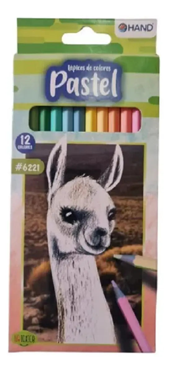 LAPICES DE COLORES PASTEL 12 UNID HAND