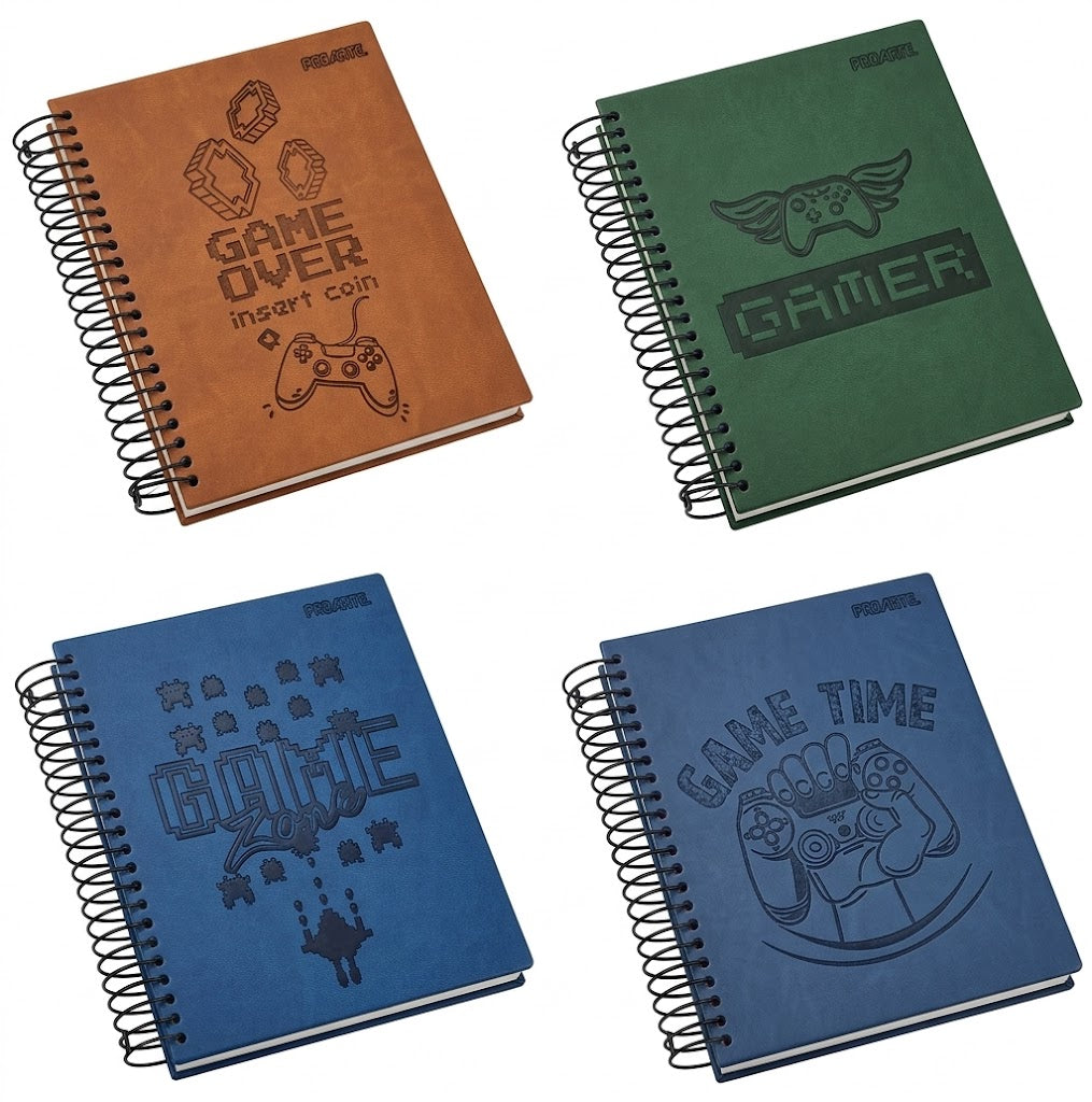 Cuaderno Book Mini Gamer Tipo Cuerina 120 hojas 5mm