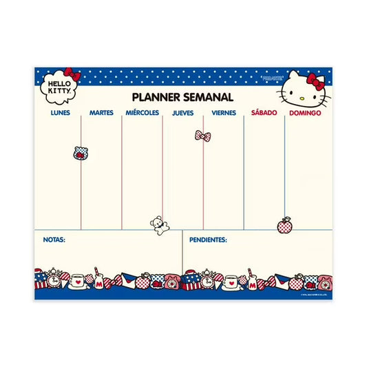 planner semanal hello kitty 21x27 cm 40 h proarte