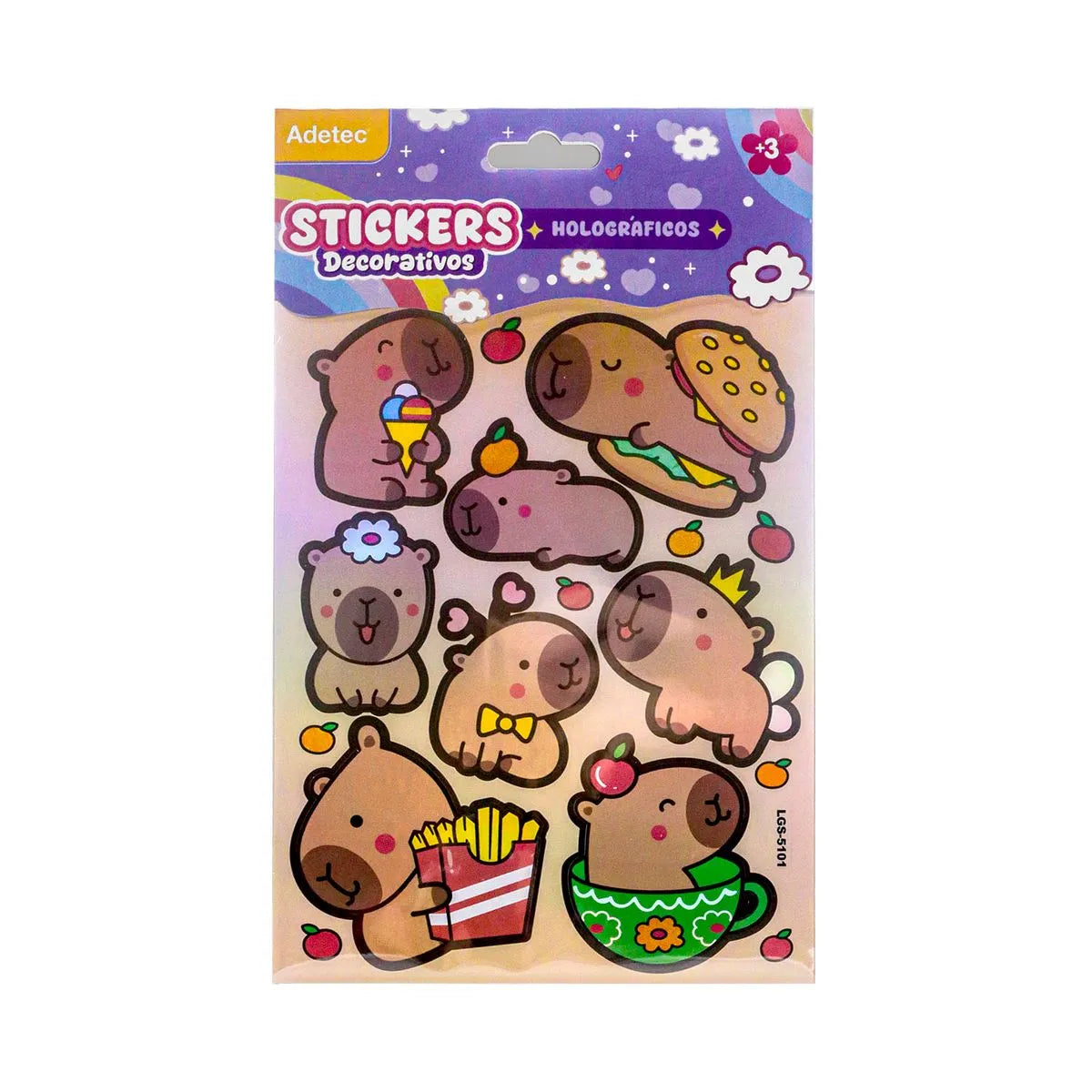 stickers adetec holograficos 1 lamina
