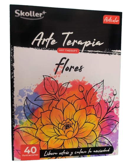 Libro para Colorear de Flores Skoller 40 ilustraciones
