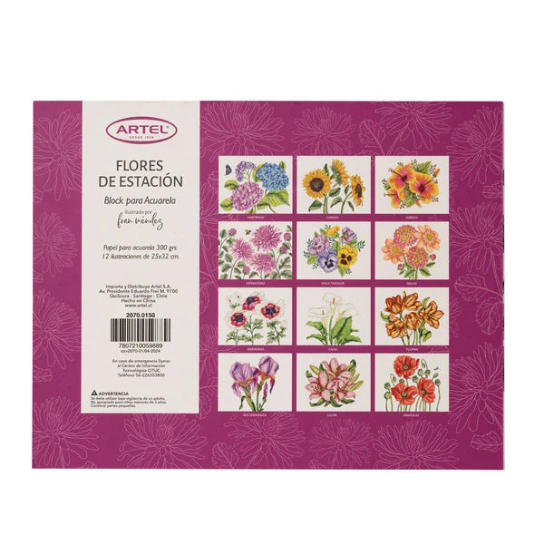 Block para colorear Flores de Estación