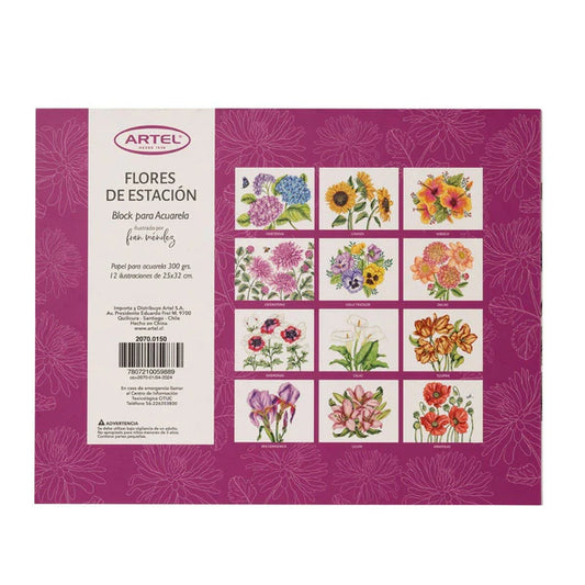 Block para colorear Flores de Estación