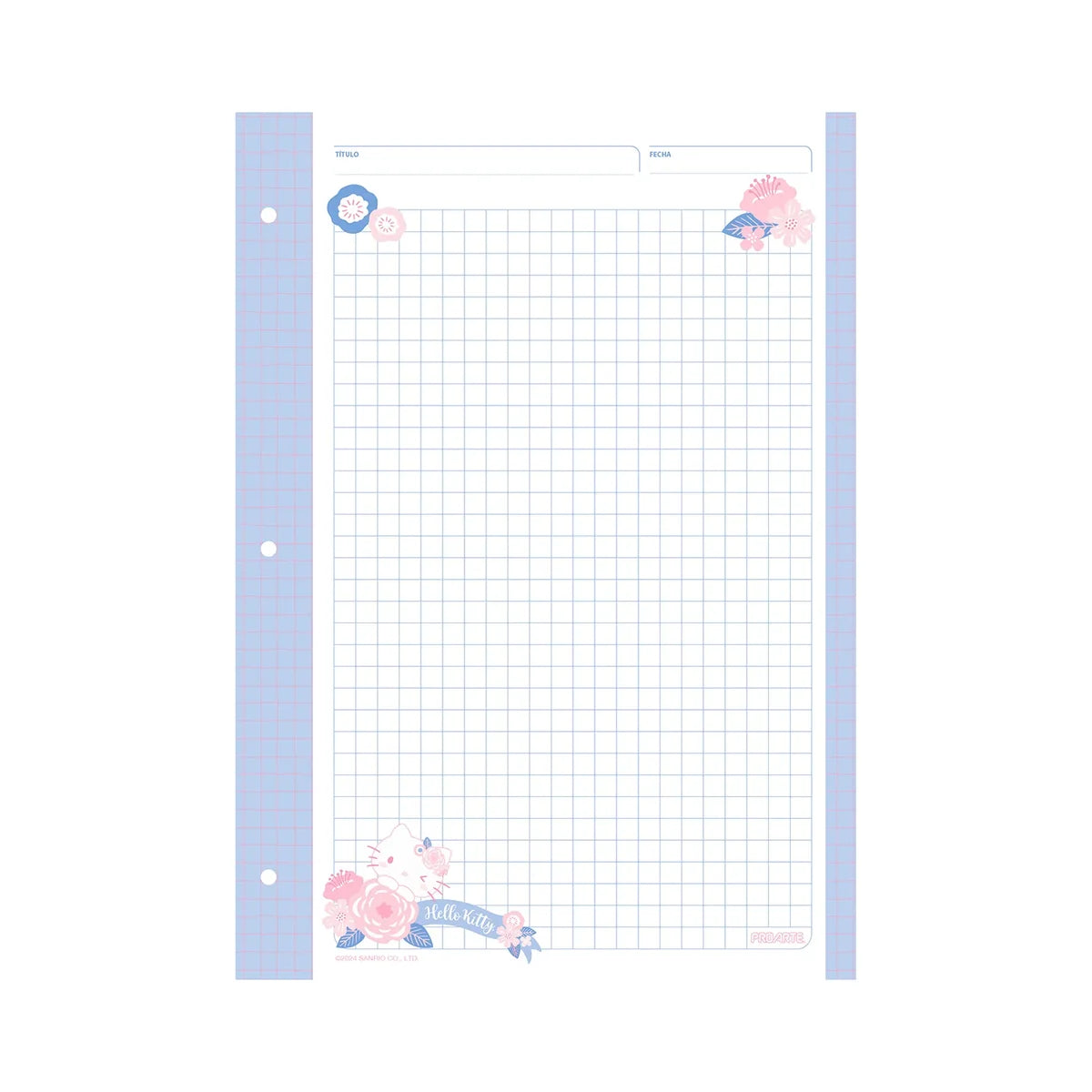 REPUESTO 60 HOJAS CUADERNO TIPO ARCHIVADOR HELLO KITTY