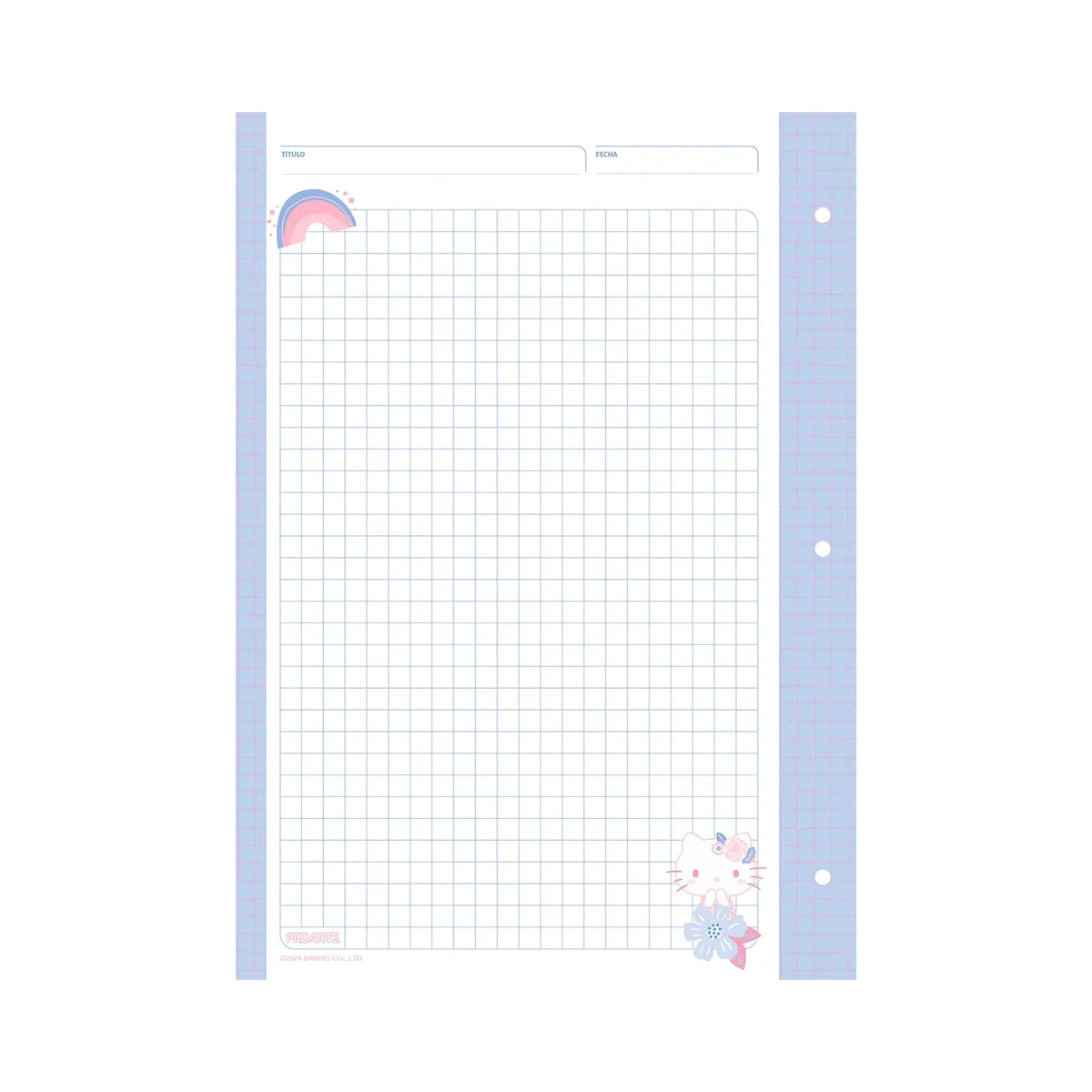 REPUESTO 60 HOJAS CUADERNO TIPO ARCHIVADOR HELLO KITTY