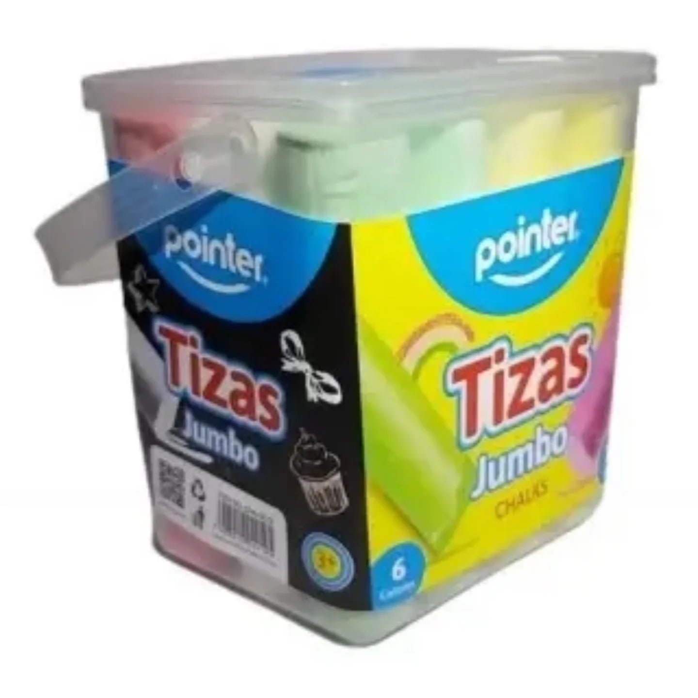 TIZAS JUMBO 12 UNID 6 COLORES POINTER