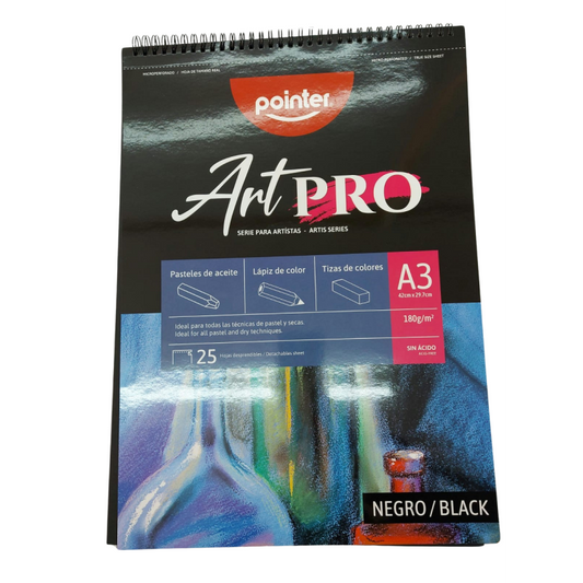 croquera pointer A3 180gr hojas negras