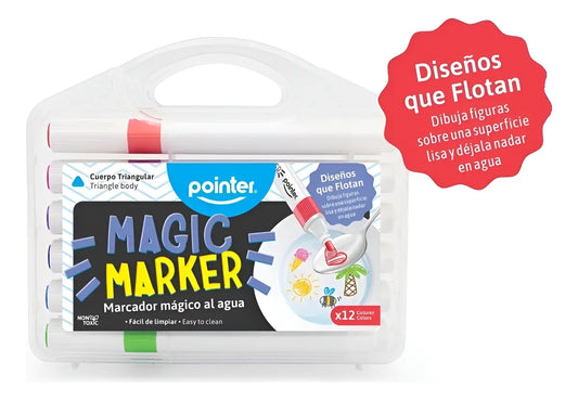 Estuche Marcador Magico 12 Colores Pointer