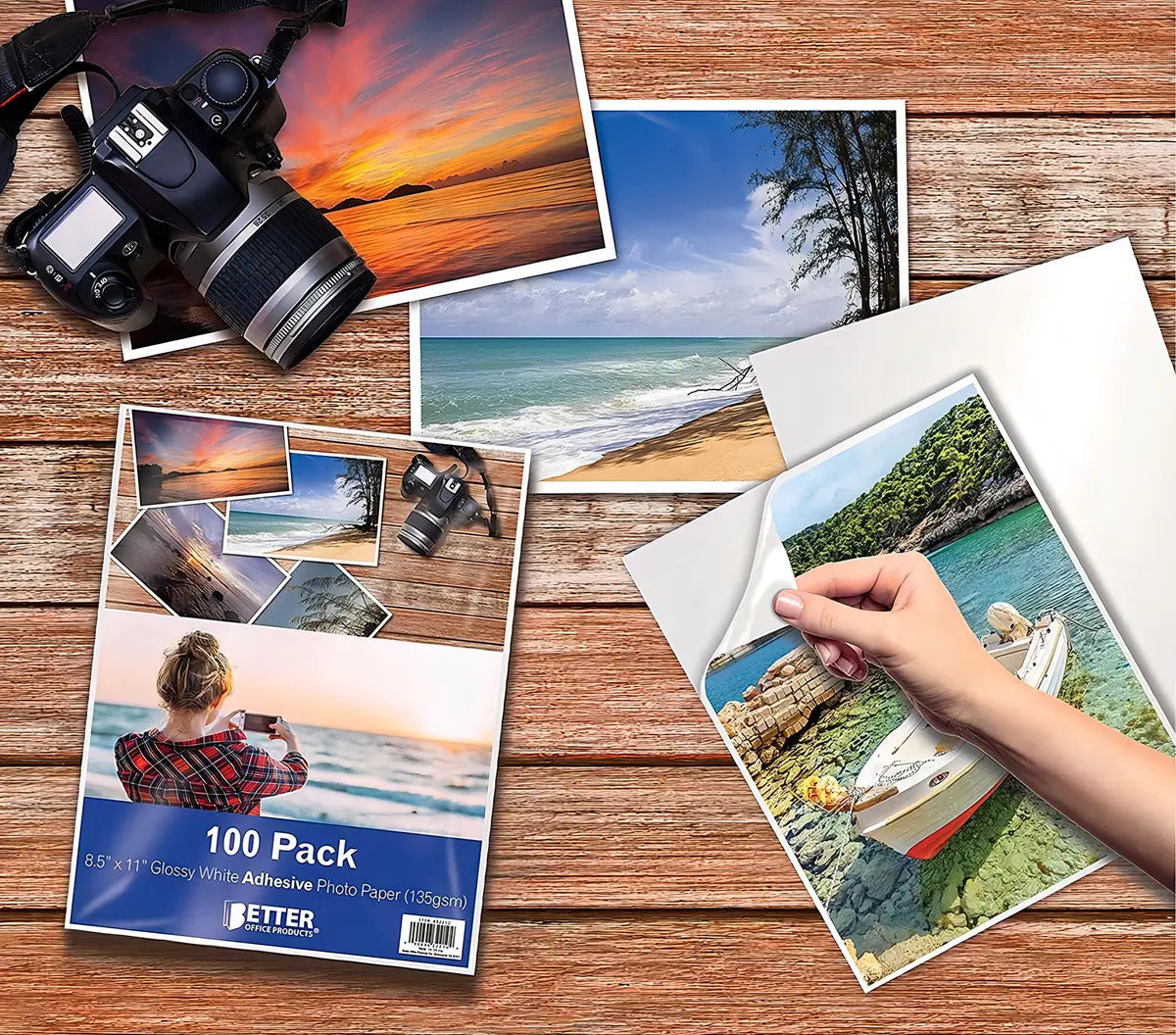 papel fotografico adhesivo brillante 20 hojas 180gr A4