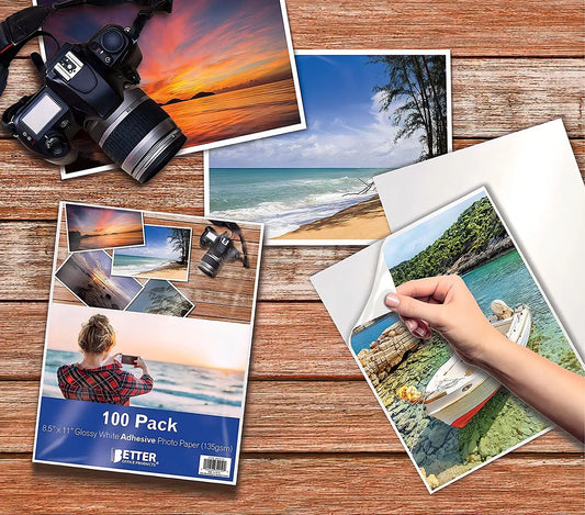 papel fotografico adhesivo brillante 20 hojas 180gr A4