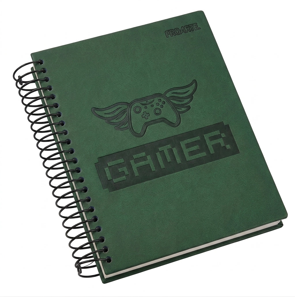 Cuaderno Book Mini Gamer Tipo Cuerina 120 hojas 5mm
