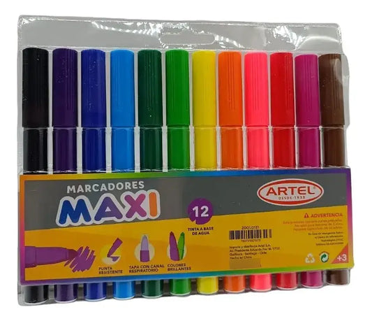 Estuche 12 Marcadores Maxi Artel