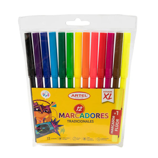MARCADORES ESCOLARES 12 UNID ARTEL