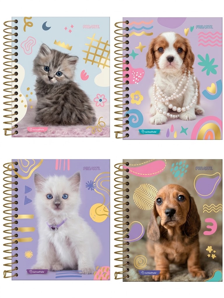 Cuaderno Book Mini Gatitos y Perritos 100 hojas 5mm