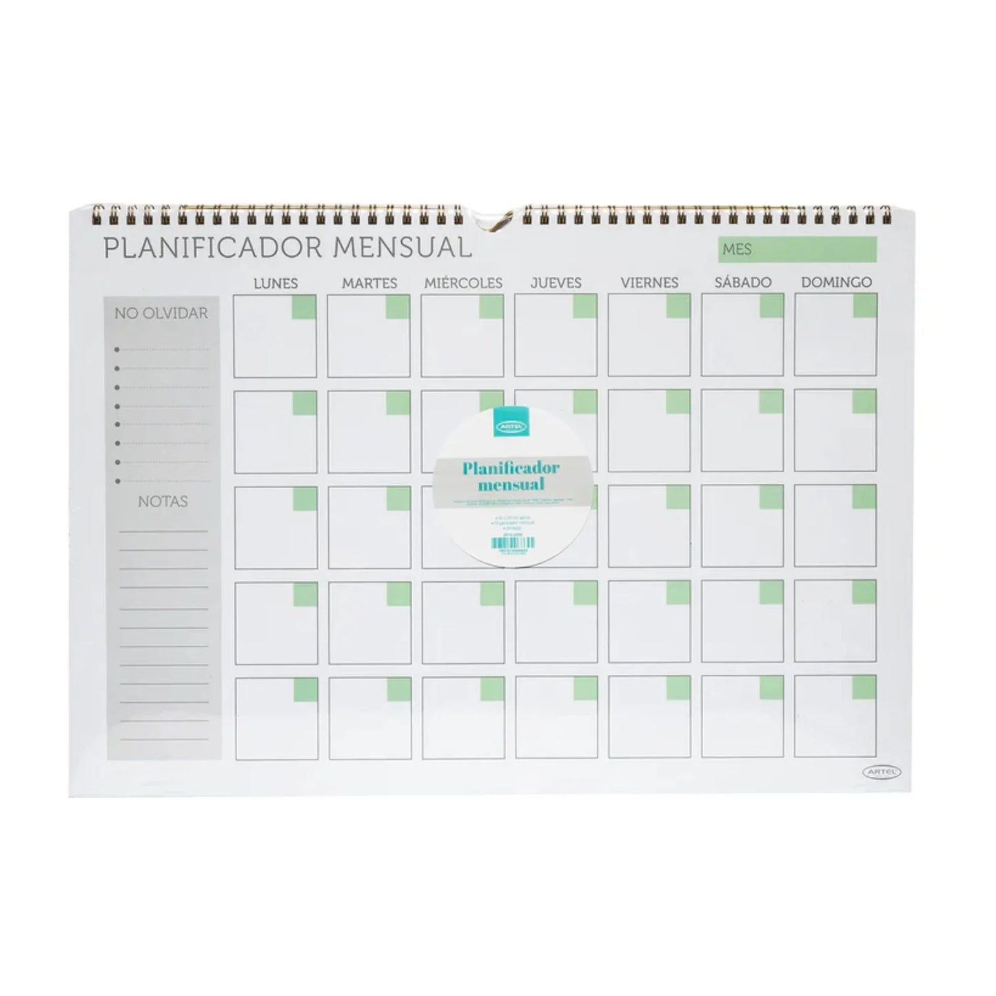 planificador mensual planner artel