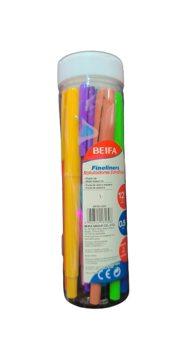 Set de Tiralíneas 0.5mm Suaves 12 Colores  Beifa