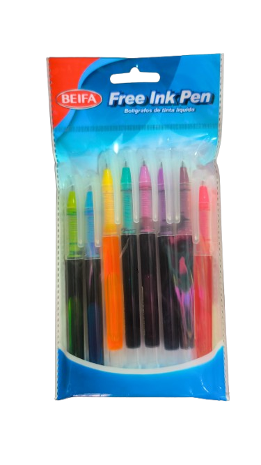 Bolígrafos Tinta Líquida 0.5 mm 8 Colores Variados Beifa