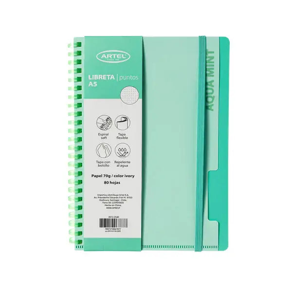 LIBRETA PUNTOS ARTEL A5  ESPIRAL SOFT TAPA FLEXIBLE