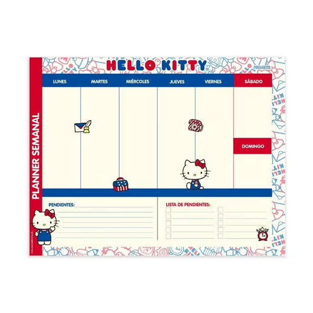 planner semanal hello kitty 21x27 cm 40 h proarte