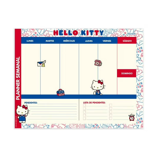planner semanal hello kitty 21x27 cm 40 h proarte