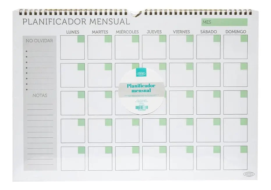 planificador mensual planner artel