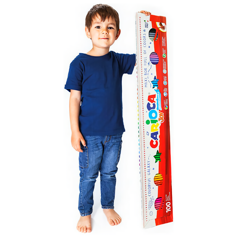 Plumones Carioca Joy 100 Colores – Mega Caja de 1 Metro Súper Lavables