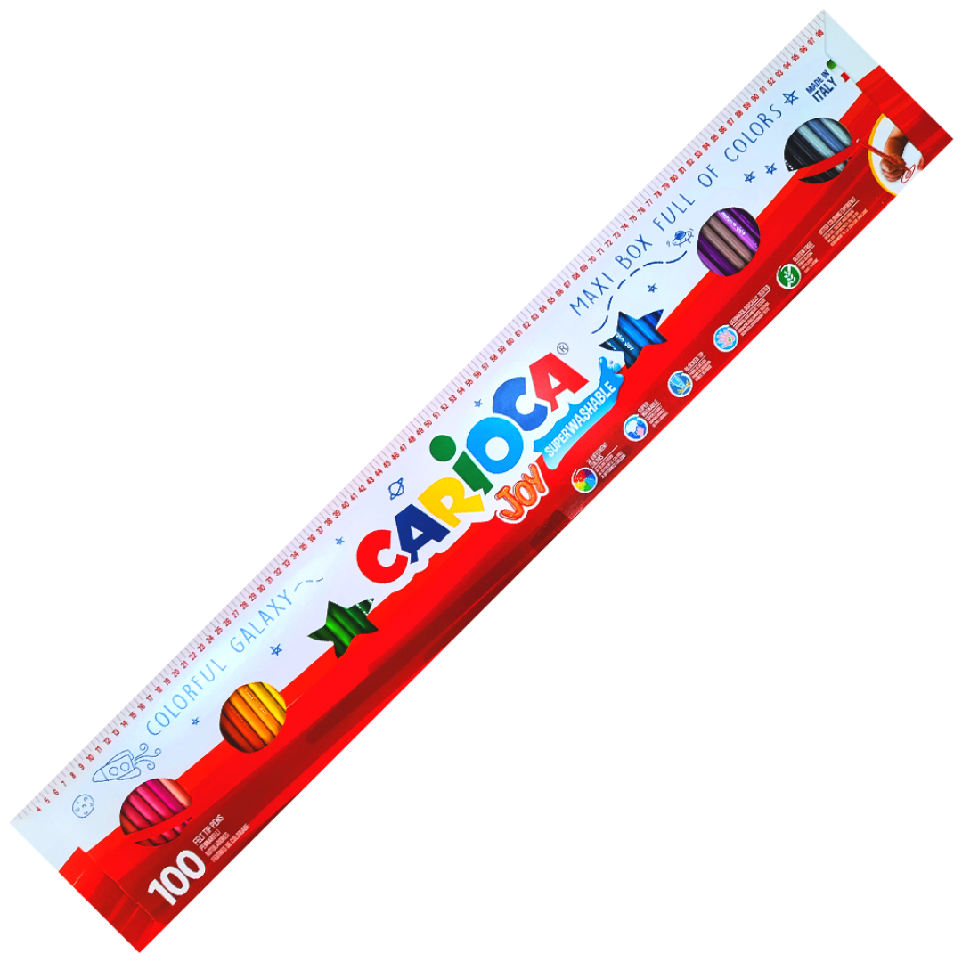 Plumones Carioca Joy 100 Colores – Mega Caja de 1 Metro Súper Lavables
