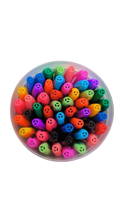 Set de 50 Bolígrafos Pasta de Colores Vivos 1.0 mm Beifa + Recipiente